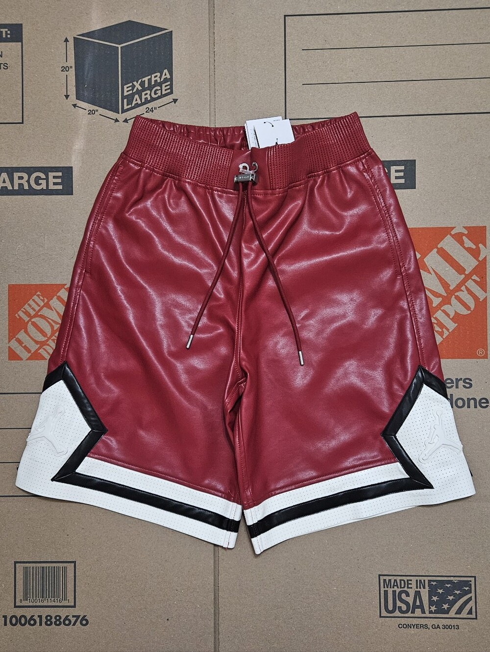 Nike Air Jordan Faux Leather Diamond Red Shorts